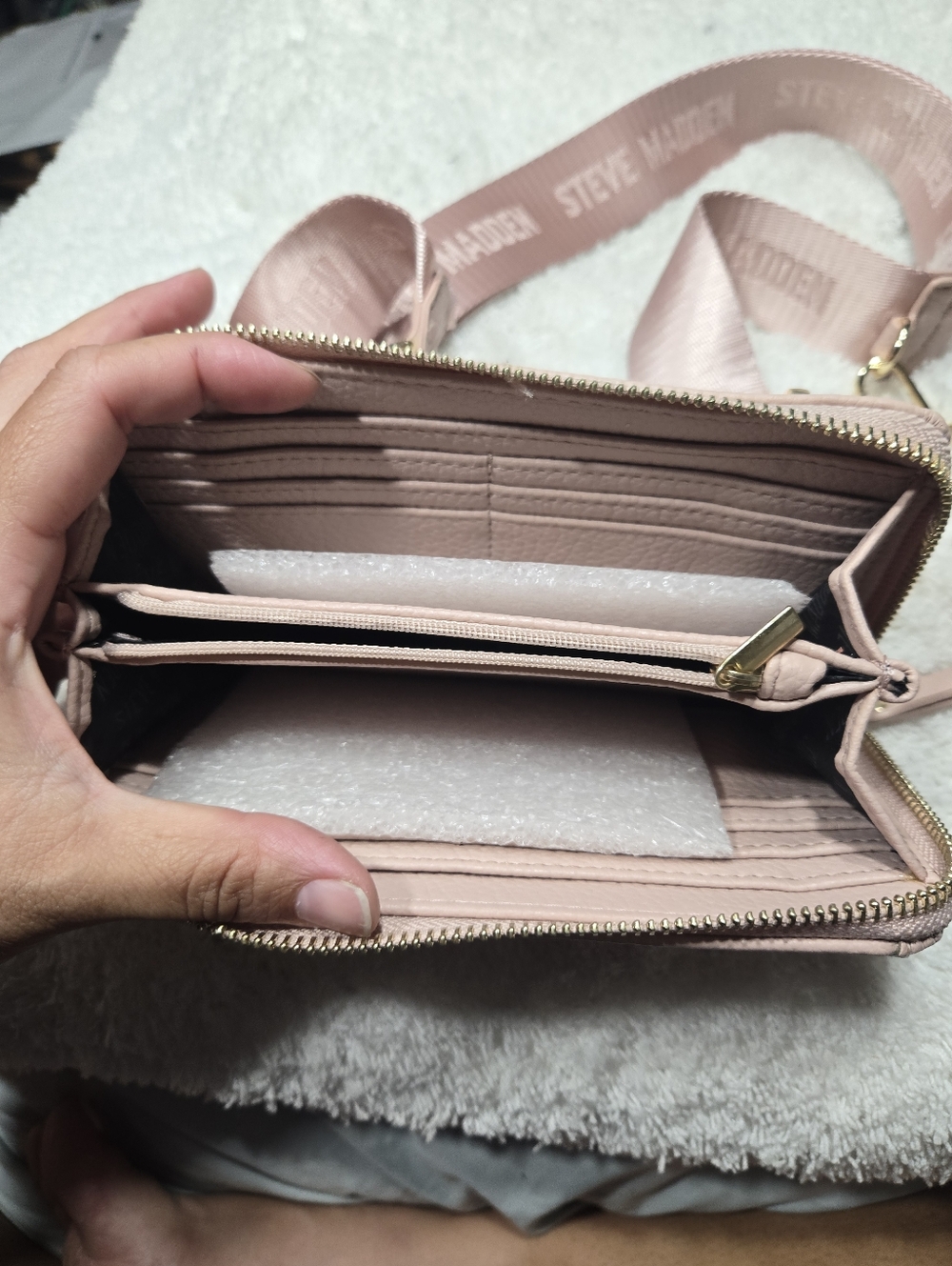 Steve Madden Pink Crossbody Wallet Bag With Coin Purse New - Picture 9 of 12